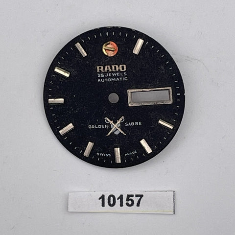 USED VINTAGE RADO GOLDEN SABRE BLACK DAY DATE FOR MENS WATCH BVT010157