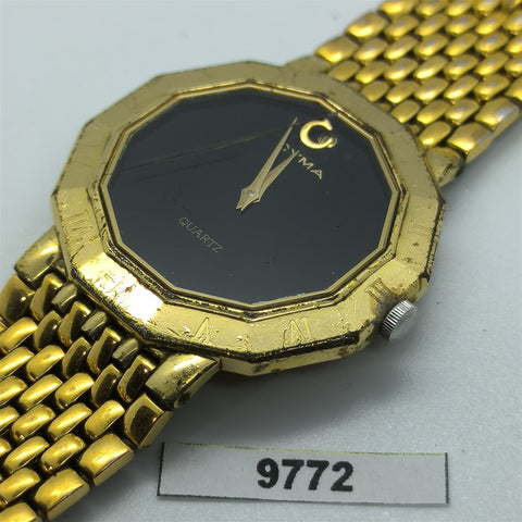 PROJECT TO FIX CYMA GOLD PLATE SLIM WATCH EU SHIP MENS WATCH 9772