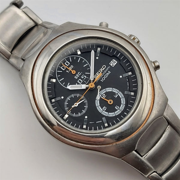 PROJECT TO FIX SEIKO 7T92 BLACK DIAL CHRONOGRAPH DATE EU SHIP MENS WATCH