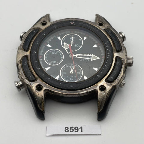 PROJECT TO FIX SEIKO 7T32 6H99 BLACK DIAL CHRONOGRAPH DATE BVT8591 EU SHIP WATCH