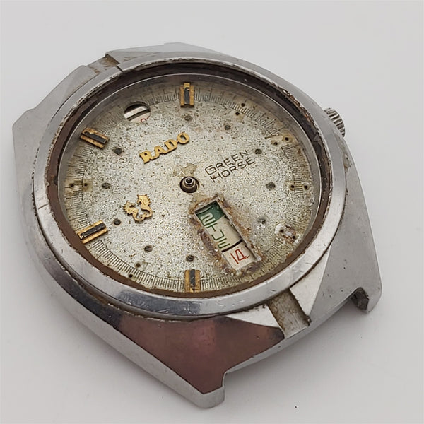 PROJECT TO FIX RADO GREEN HORSE SS HOODED LUGS DAY DATE MENS WATCH