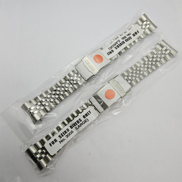 LOT OF 2 FOR SEIKO JUBILEE SS BRACELET 22mm 6309 7002 SKX007 WATCH FOLDED LINKS