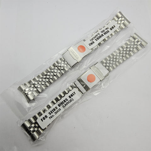 LOT OF 2 FOR SEIKO JUBILEE SS BRACELET 22mm 6309 7002 SKX007 WATCH FOLDED LINKS