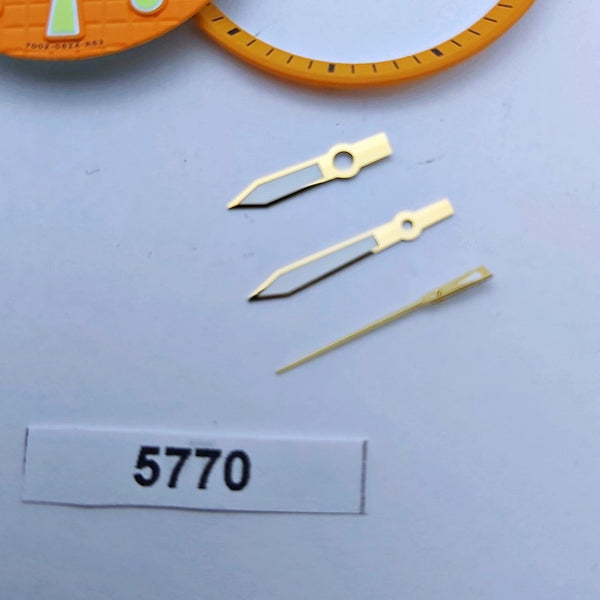 SEIKO PROSPEX ORANGE WAFFLE DIAL MINUTE TRACK HANDS SET 7002 7000 SUPERLUME 5770