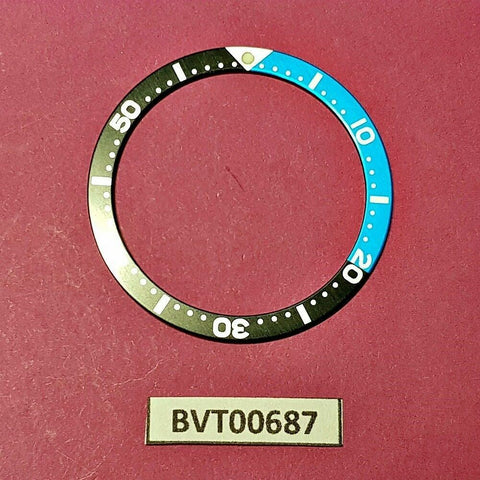 NEW SEIKO BLACK & BLUE INSERT 6105, 6309, 7002, 7S26, SKX007 DIVE WATCH BVT00687