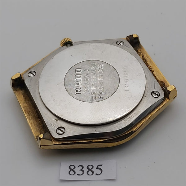 PROJECT TO FIX RADO GOLD PLATE GOLD DIAL QUARTZ EU SHIP MENS DATE WATCH 8385