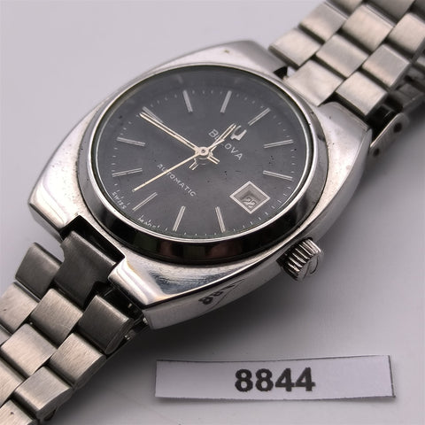 PROJECT TO FIX BULOVA LADIES BLACK DIAL AUTOMATIC STEEL DATE WATCH EU SHIP 8844