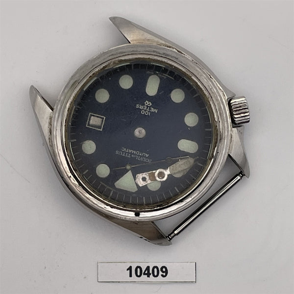 USED RARE VINTAGE SOLVIL TITUS DIVER DIAL MIDCASE CROWN COVER WATCH BVT010409