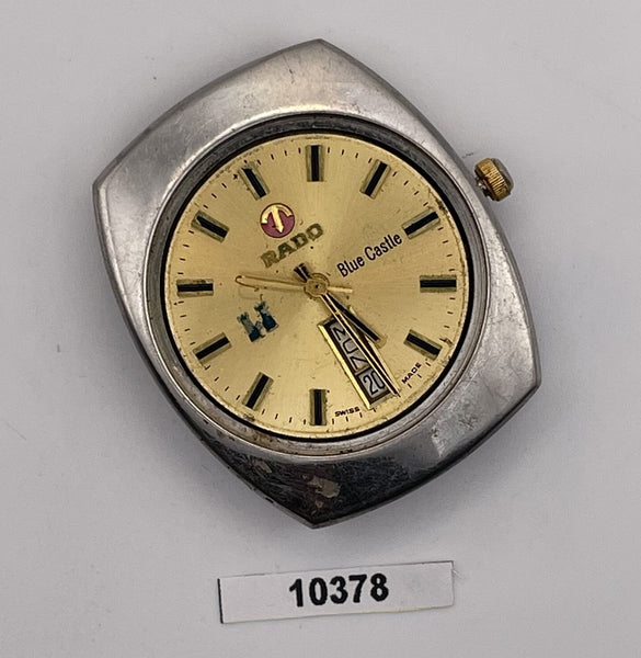 COLLECTIBLE RADO GOLDEN CASTLE MENS BOTTOM DAY DATE AUTO WATCH EU SHIP 10378