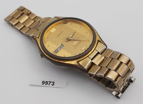 PROJECT TO FIX SEIKO 5 SPORTS 7009 3100 MENS GOLD AUTO DAY DATE WATCH 9973