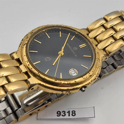 PROJECT TO FIX SANDOZ ROUND SHAPED QUARTZ EU SHIP MENS WATCH 9318