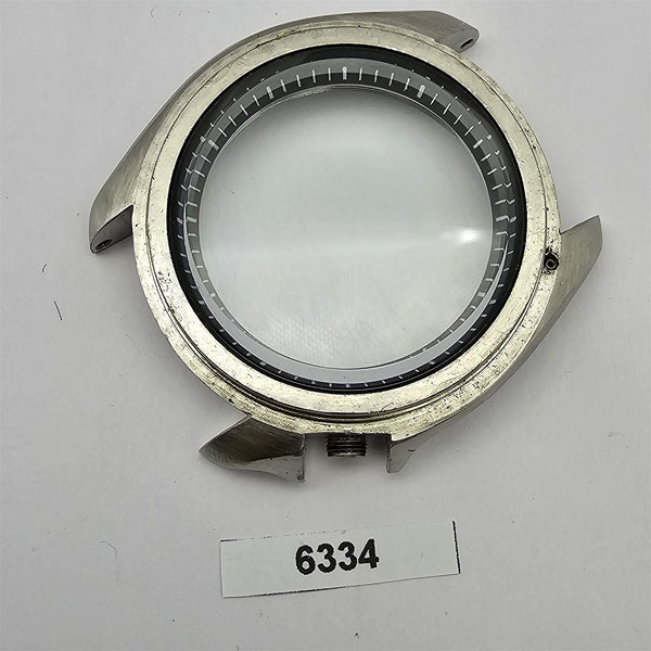 USED SEIKO 7002 7000 POLISHED MIDCASE, MINUTE TRACK GLASS KIT MENS WATCH BVT6334