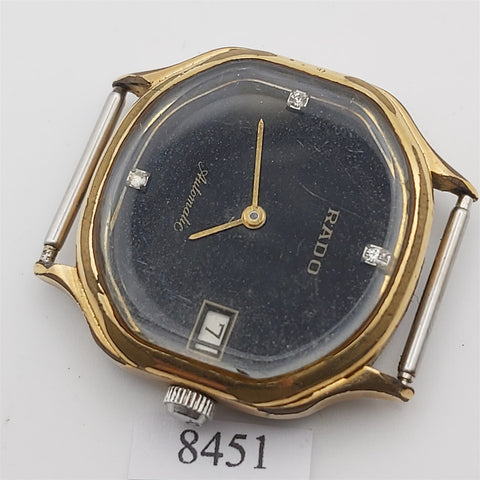 PROJECT TO FIX RADO CUSHION GOLD DATE EU SHIP MENS WATCH 8451