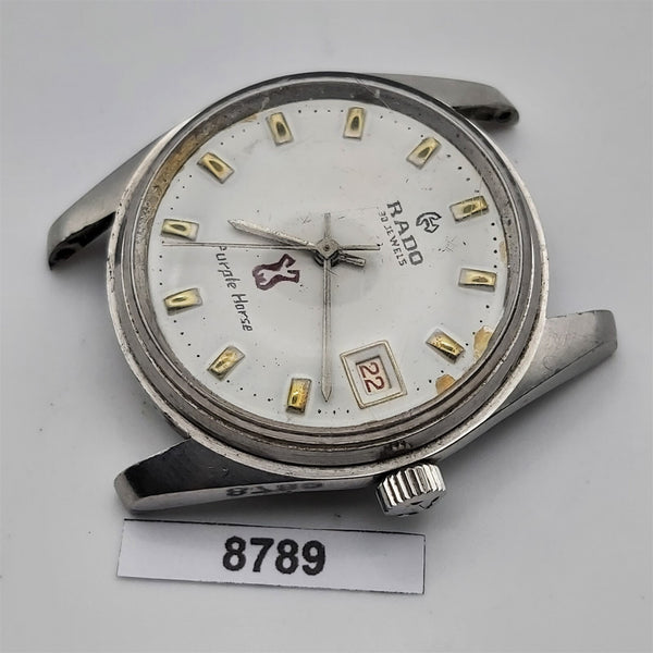 PROJECT TO FIX RADO PURPLE HORSE MANUAL WIND ROUND DATE EU SHIP MENS WATCH 8789