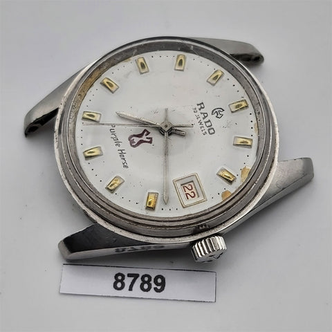 PROJECT TO FIX RADO PURPLE HORSE MANUAL WIND ROUND DATE EU SHIP MENS WATCH 8789