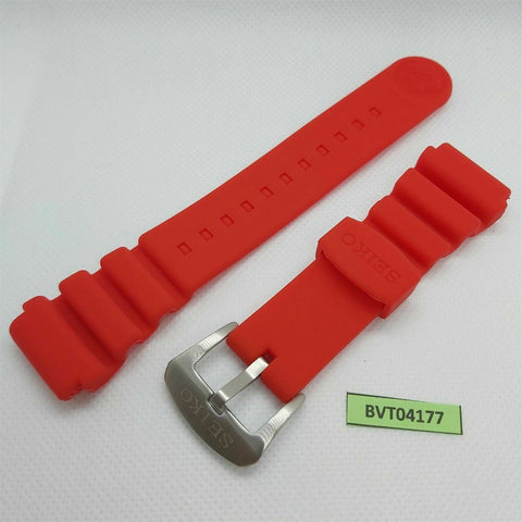 NEW FOR SEIKO RUBBER STRAP FLAT RED SOFT Z22 BAND 6309 6306 7548 7002 BVT04177