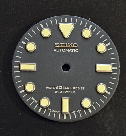 MOD SEIKO DIAL FOR 7S26 0050 10 BAR DIVERS WATCH BLACK NO DATE LUMES BVT2460