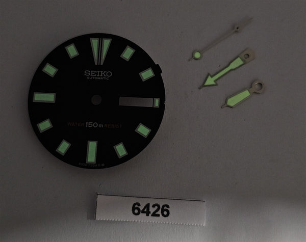 ESSENTIALS NEW AF SEIKO BLACK DIAL AND HANDS SET 6309 7290 MODEL DIVER WATCH 