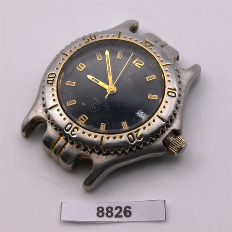 PROJECT TO FIX BULOVA MARINE STAR QUARTZ MENS GOLD PLATE SS WATCH 8826 EU SHIP