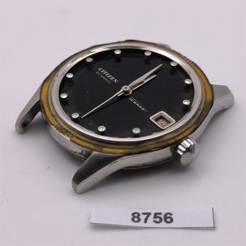 PROJECT FIX CITIZEN NEWMASTER MANUAL WIND ROUND THICK LUGS DATE WATCH 8756