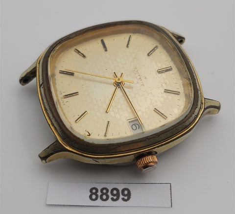 PROJECT TO FIX SOLVIL TITUS CUSHION MENS DATE AUTO GOLD PLATE WATCH 8899
