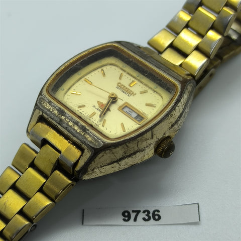 PROJECT TO FIX VINTAGE CITIZEN CUSHION GOLD LADIES DAY DATE WATCH EU SHIP 9736