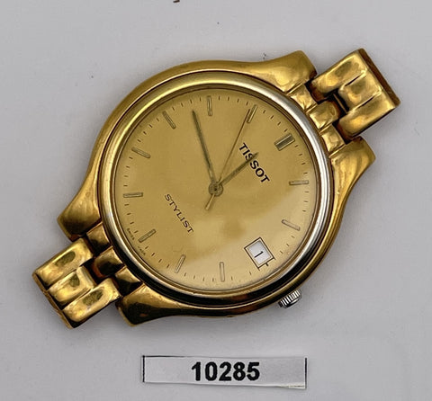 PROJECT TO FIX TISSOT STYLIST GOLD DIAL MENS QUARTZ WATCH EU SHIP 10285