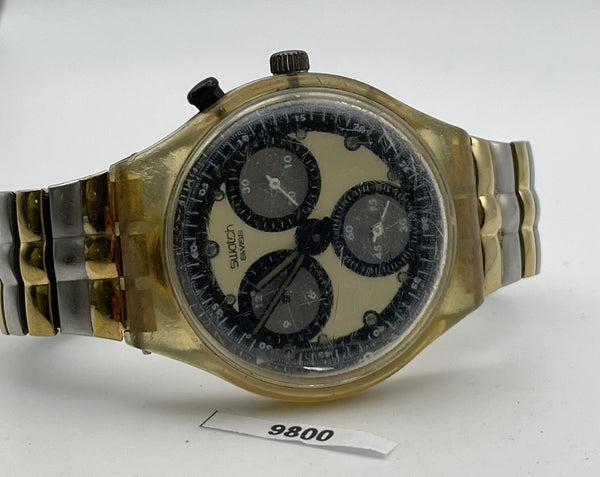 PROJECT TO FIX SWATCH TRIPLE REGISTER DIAL QUARTZ MENS CHRONOGRAPH WATCH 9800