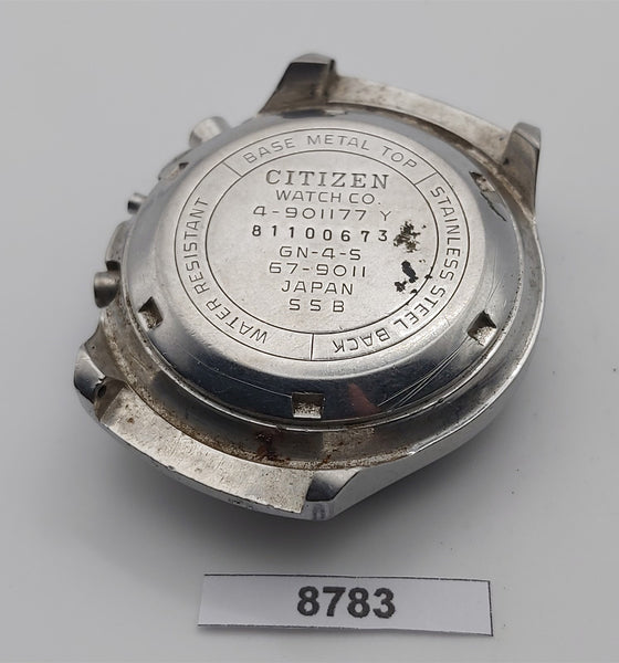 USED RARE VINTAGE CITIZEN CHRONOGRAPH DIAL CASE BEZEL AND COVER SS WATCH BVT8783
