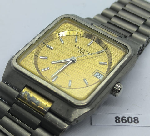 PROJECT TO FIX CERTINA DS CUSHION TITANIUM CASE QUARTZ DATE WATCH 8608