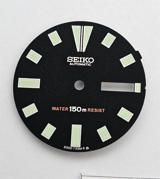 ESSENTIALS NEW AF SEIKO BLACK DIAL AND HANDS SET 6309 7290 MODEL DIVER WATCH 