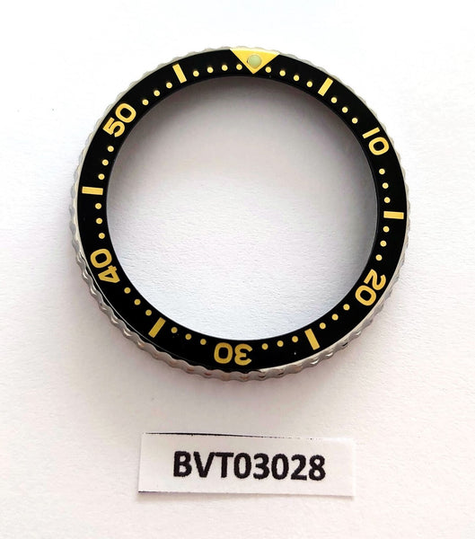 NEW AF SEIKO MENS BEZEL BLACK GOLD INSERT 7002 7000 6309 7290 WATCH BVT03028