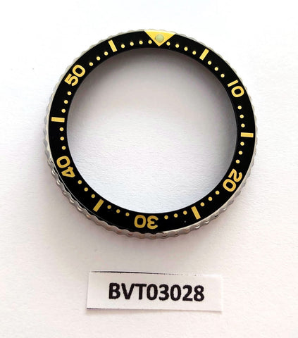 NEW AF SEIKO MENS BEZEL BLACK GOLD INSERT 7002 7000 6309 7290 WATCH BVT03028