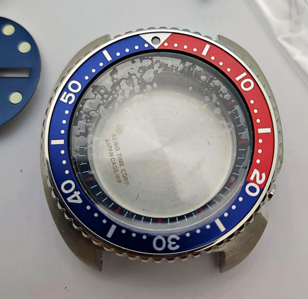 NEW AF SEIKO TURTLE PEPSI CASE BEZEL GLASS CROWN SOLID STRAP DIAL HANDS SRP777