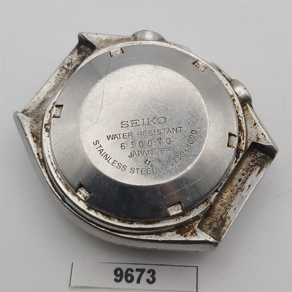 USED VINTAGE SEIKO 6139 MID CASE AND COVER CHRONOGRAPH SS WATCH BVT09673