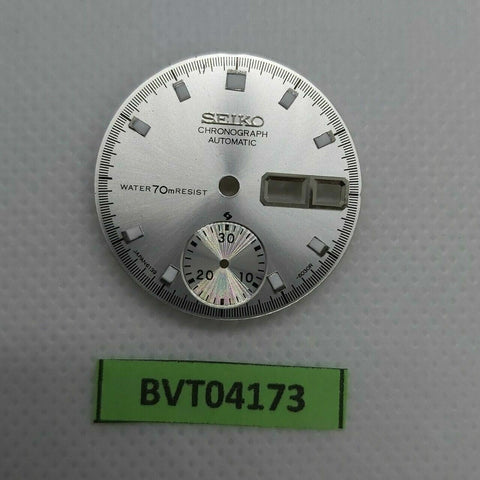 NEW SEIKO SILVER DIAL 70m FONT POGUE CHRONO 6139-6002 DIAL WATCH  BVT04173