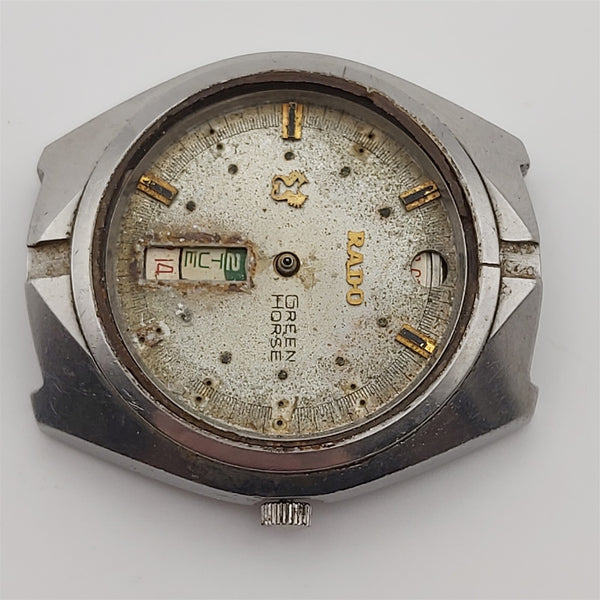 PROJECT TO FIX RADO GREEN HORSE SS HOODED LUGS DAY DATE MENS WATCH