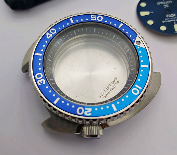 NEW AF SEIKO TURTLE SRP777 BLUE BLUE KIT CASE BEZEL GLASS CROWN STRAP DIAL HAND