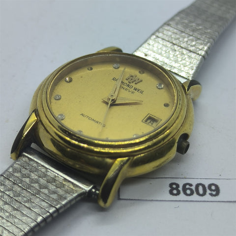 PROJECT TO FIX RAYMOND WEIL LADIES GOLD ROUND DATE WATCH EU SHIP 8609