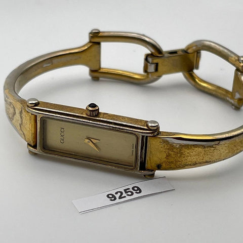PROJECT TO FIX GUCCI LADIES BANGLE GOLD PLATE 1500 WATCH EU SHIP WATCH 9259
