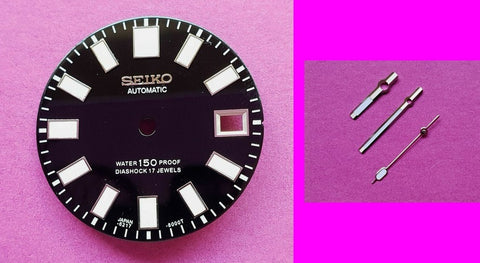 NEW FOR SEIKO BLACK DIAL & HANDS 6217, 6217-8000 6217-8001 DIVERS WATCH BVT08362