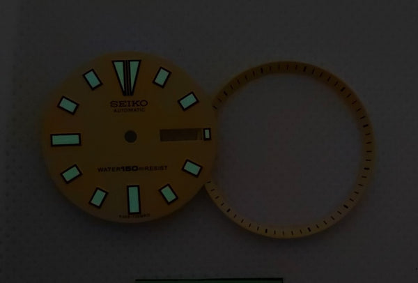 NEW SEIKO YELLOW DIAL MINUTE TRACK SET 6309 7290 7040 SUPERLUME WATCH BVT04117
