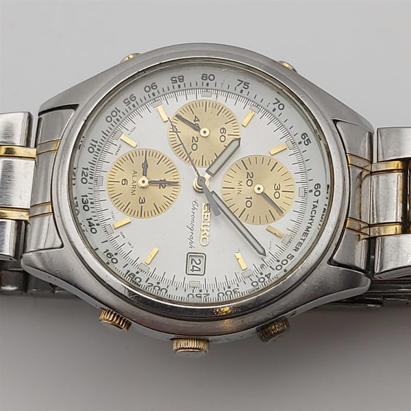 PROJECT TO FIX SEIKO 7T32 7C60 GOLD SS CHRONOGRAPH EU SHIP 120143 MENS WATCH