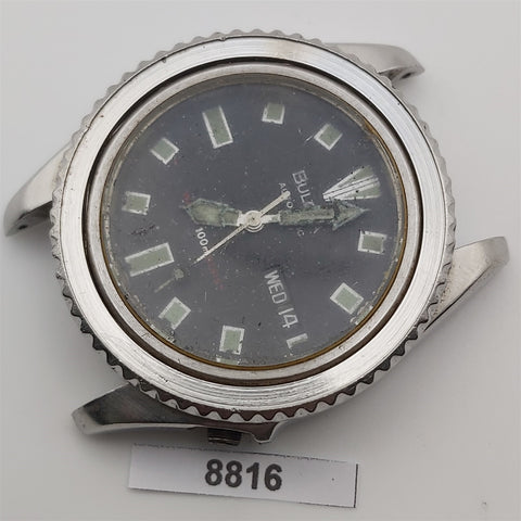 PROJECT TO FIX BULOVA DAY DATE SS MENS AUTO 205-0702 DIVE WATCH EUROPE SHIP