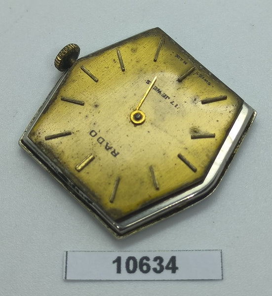 USED RADO MENS MANUAL WIND MOVEMENT DIAL WATCH KIT 10634