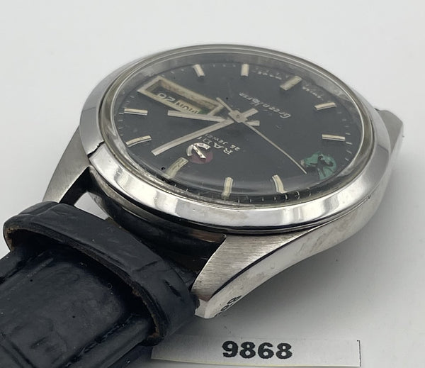 PROJECT TO FIX RADO GREEN HORSE ROUND THICK LUGS DATE EU SHIP SS MENS WATCH 9868