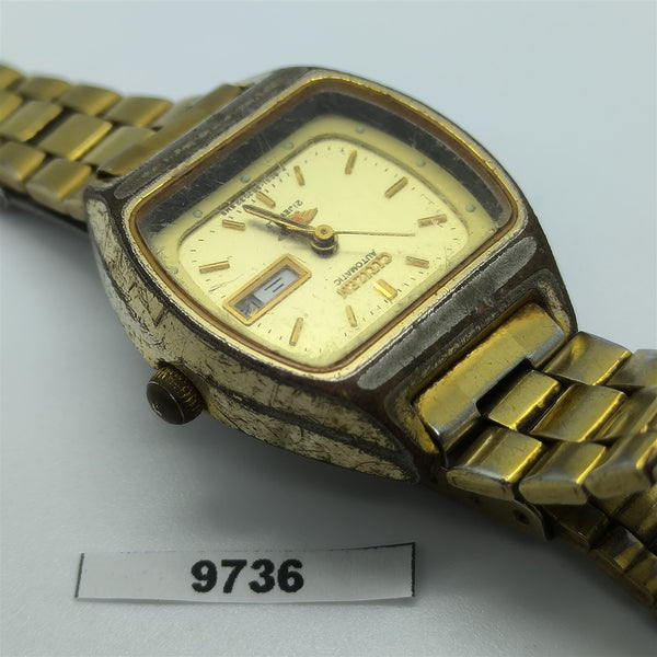PROJECT TO FIX VINTAGE CITIZEN CUSHION GOLD LADIES DAY DATE WATCH EU SHIP 9736