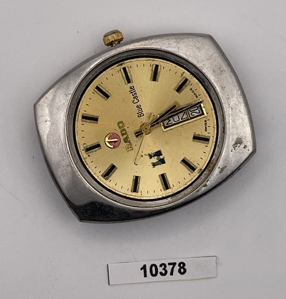 COLLECTIBLE RADO GOLDEN CASTLE MENS BOTTOM DAY DATE AUTO WATCH EU SHIP 10378