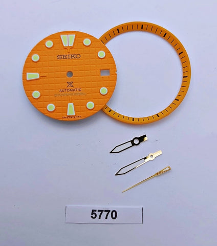 SEIKO PROSPEX ORANGE WAFFLE DIAL MINUTE TRACK HANDS SET 7002 7000 SUPERLUME 5770