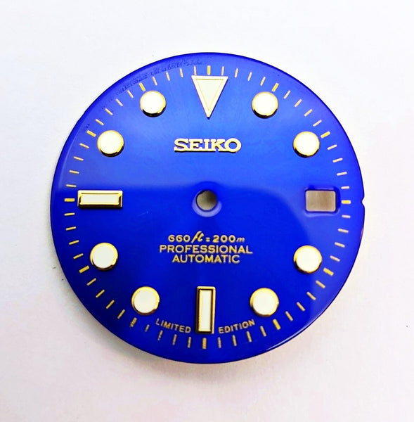 NEW AF SEIKO LEX GMT BLUE GOLD SS KIT CASE BEZEL GLASS CROWN STRAP DIAL HAND